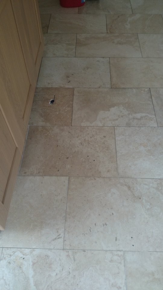 Travertine Tiled Floor Restoration, Cleaning and Polishing Before Images