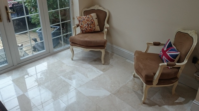 Marble Floor Cleaned, Polished And Sealed