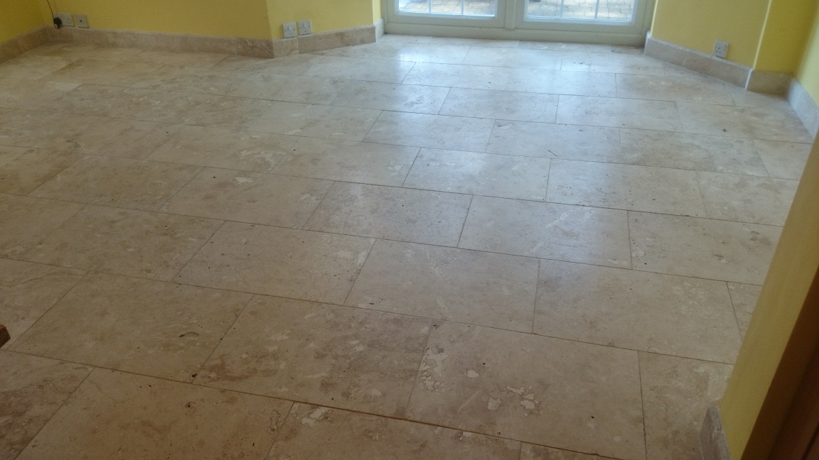 Travertine Floor After Restoration In Kingswood, Surrey, KT20