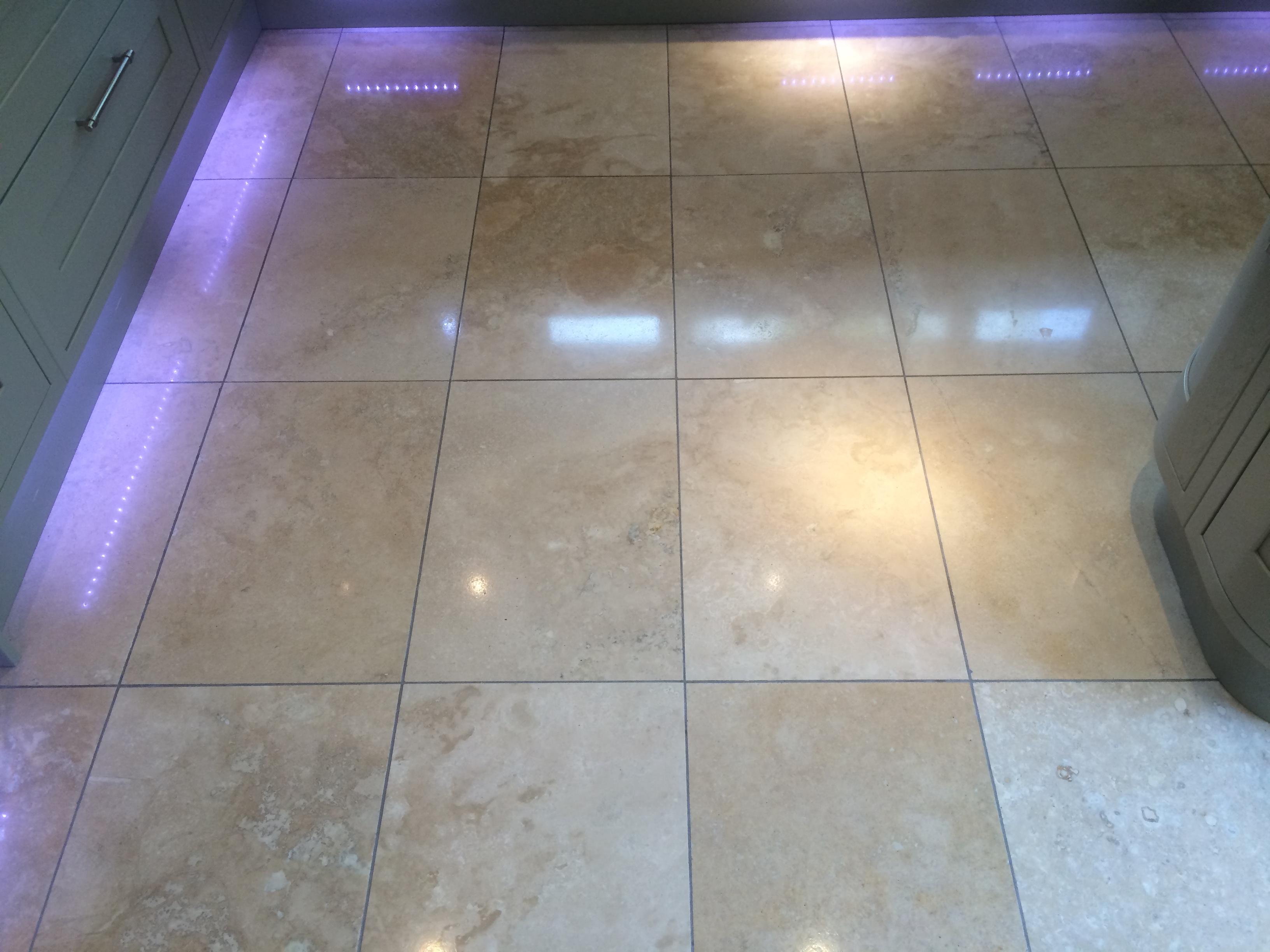 Travertine After Cleaning, Polishing and Sealing, In Keston