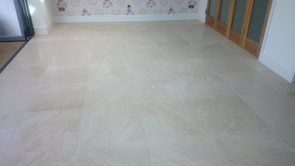 Limestone Floor After Restoration, Cleaning and Polishing